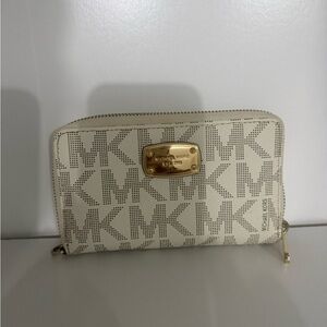 Michael Kors Beige Monogram Wristlet